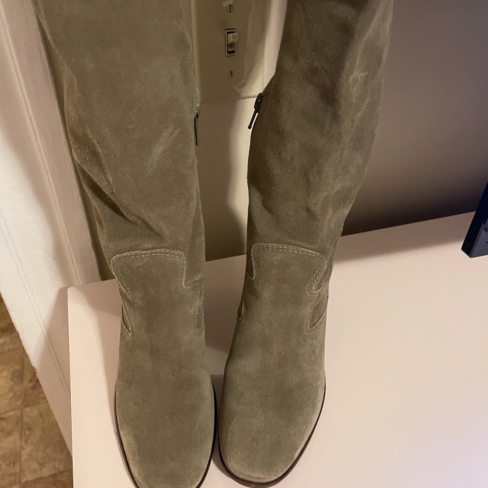 Green Suede Leather Lucky Brand Tall Boots Size 7